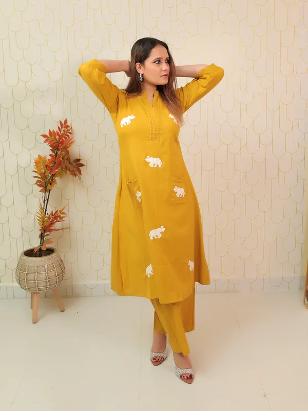 Elevara_Mustard_Co_Ord_Set_Mustard_Yellow_Slub_Cotton